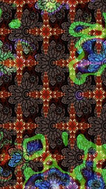 Kahverengi ve siyah renklerde bahar çiçekleri. Çiçekli karalama şeklinde Raster çiçek deseni. Raster illüstrasyonu.