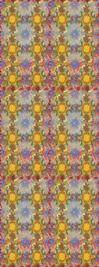 El çizimi. Bej ve kahverengi renkli çiçekler. Çiçeklerle kusursuz desen. Suluboya çizimi.