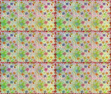 Motley illüstrasyonu. Çiçekli bahar çiçekleri. Küçük renkli çiçekler. Moda baskıları için zarif bir şablon. Küçük çiçekte şirin desenler.