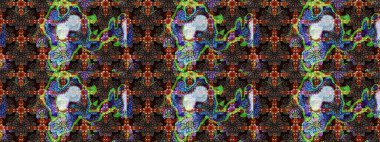 Kızılderili desenli desenli desenli şal deseni. Tekstil, tebrik kartı, boyama kitabı, telefon kılıfı baskısı için kullanılabilir. Raster Henna dövme stili. Etnik Mandala süsü.