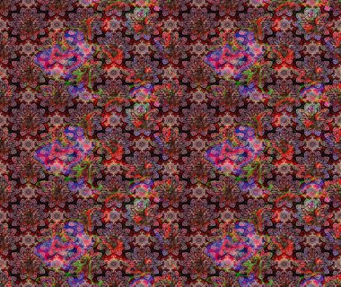 Robot resim. Motley illüstrasyonu. Moda baskıları için zarif bir şablon. Küçük renkli çiçekler. Küçük çiçekte güzel bir desen. Çiçekli yaz çiçekleri.