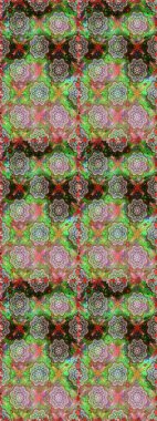 Yeşil ve nötr renklerde çiçekler. Suluboya çizimi. Çiçeklerle kusursuz desen. El çizimi.