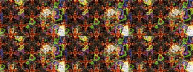 Kahverengi ve siyah renklerde. Raster illüstrasyonu. 3D çiçekler, çizim.