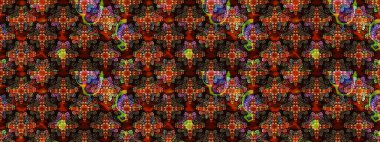 Çiçek desenli eskiz. Renkli Bahar Teması eskiz kalıbı. Düz Çiçek Elementleri Tasarım Raster illüstrasyonu. Kahverengi ve siyah renkte çiçekler.