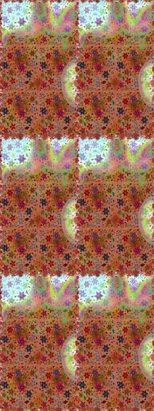 El çizimi. Çiçekli, yapraklı, çiçeksiz çiçek desenli. Raster illüstrasyonu.