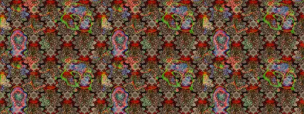 Vadinin bej renkli çiçekleri. Soyut etnik raster çizim kalıbı. Çiçekler..