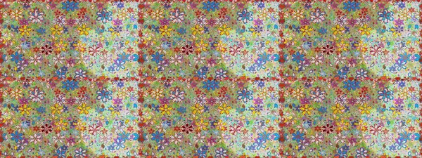 Raster illüstrasyonunda kusursuz çiçek deseni. Tarafsız ve yeşil renklerde. Raster illüstrasyonu. Güzel kumaş deseni.