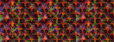 Raster illüstrasyonu. Küçük çiçekteki sevimli çiçek deseni. Kahverengi ve siyah renkte çiçekler.