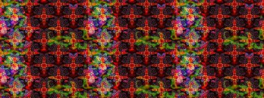 Düz Çiçek Elementleri Tasarımı. Çiçekli çizim şekli. Kahverengi ve siyah renkli çiçekler. Renkli Bahar Teması çizim şablonu.