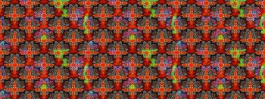 Renkli Bahar Teması eskiz kalıbı. Güzel kumaş deseni. Düz Çiçek Elementleri Tasarımı. Raster illüstrasyonu. Zentangle soyut çiçekleri. Çiçek tozu..