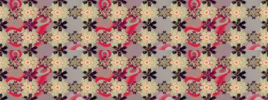 Raster suluboya çiçek deseni, narin çiçekler, bej çiçekler, tebrik kartı şablonu. Güzel kumaş deseni.