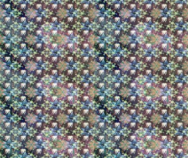 Çiçek desenli raster, gri çizgi grafik desenli soyut raster arkaplan. Modern stil dokusu.