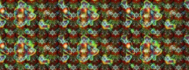 Düz Çiçek Elementleri Tasarımı. Raster illüstrasyonundaki çiçek desenli çizim. Yeşil renkli çiçekler. Renkli Bahar Teması çizim şablonu.