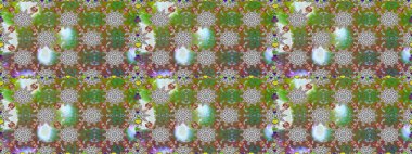 Kusursuz çiçek deseni. Raster illüstrasyonu. Kahverengi ve gri renkli Asyalı tekstil.