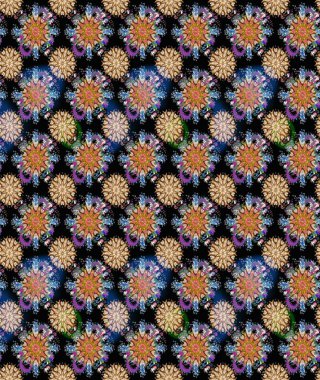 Nakış desenli çiçek deseni. Renkli grunge, soyut arkaplanı kolosiyah çiçeklerle süslüyor. İzler, kumaş, duvar kağıtları, tekstil için raster dokusu.