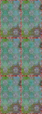 Çiçekli karalama şeklinde Raster çiçek deseni. Nazikçe, güzel çiçek arkaplanı. Yeşil ve mavi renkte çiçekler.