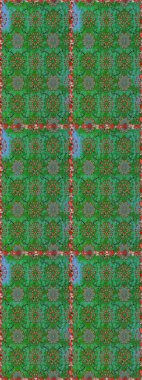 Yeşil ve kahverengi renkli çiçekler. Raster illüstrasyonunda kusursuz çiçek deseni.