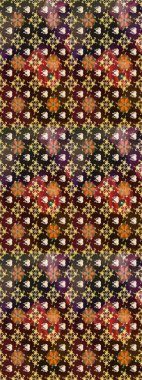 Raster illüstrasyonu. Suluboya çiçekli çiçek deseni. Kahverengi renkli güzel tekstil.