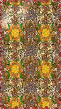 Çocuk stili. Renkli Bahar Teması eskiz kalıbı. Düz Çiçek Elementleri Tasarımı. Çiçekli çizim raster arkaplanı.