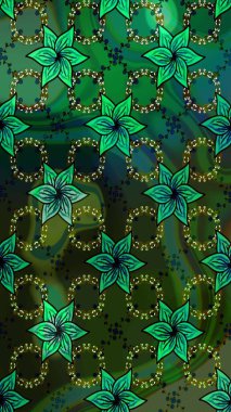 Raster illüstrasyonu. Tony 'nin kumaş kalıbını çiz. Modaya uygun kumaş deseni. Küçük çiçekte sevimli çiçek deseni var..