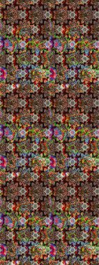 Ultraviyole kumaş deseni. Raster illüstrasyonu. Çizim kalıbı. Organik motif arkaplanı.