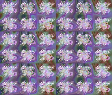 Parlak renkli fantezi çiçekleri, yapraklar, tarafsız renklerde tomurcuklar. Suluboya el çizimi elementli çiçek çizimi deseni.