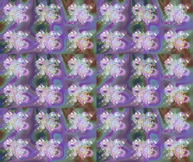 Parlak renkli fantezi çiçekleri, yapraklar, tarafsız renklerde tomurcuklar. Suluboya el çizimi elementli çiçek çizimi deseni.