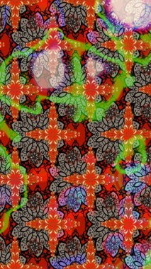 Güzel kumaş deseni. Renkli Bahar Teması eskiz kalıbı. Raster illüstrasyonu. Düz Çiçek Elementleri Tasarımı. Zentangle soyut çiçekleri. Çiçek tozu..