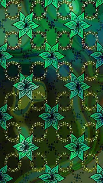 Raster illüstrasyonu. Tony 'nin kumaş kalıbını çiz. Modaya uygun kumaş deseni. Küçük çiçekte sevimli çiçek deseni var..