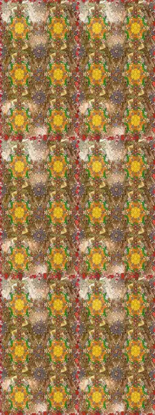 Kahverengi renklerde bahar çiçekleri. Raster illüstrasyonu. Patlayan çiçekler soyut olarak yerleştirilmiş. Raster deseni.