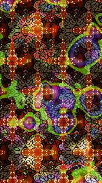 Raster - stok. Kahverengi ve siyah çiçekli eskiz deseni, suluboya çiçek deseni, sevimli çiçek, duvar kağıdı, kart veya kumaş için fayanslı.