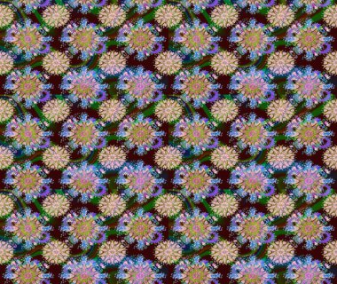 Kahverengi renklerde. Raster illüstrasyonu. Çiçekli güzel suluboya desen.