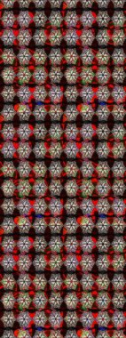 Raster illüstrasyonundaki çiçek desenli çizim. Kahverengi renkte çiçekler.