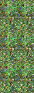 Renkli Bahar Temalı Kusursuz Arkaplan. Raster illüstrasyonunda kusursuz çiçek deseni. Düz Çiçek Elementleri Tasarımı. Güzel kumaş deseni.