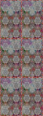 Gri ve kahverengi renkli çiçekler. Raster illüstrasyonunda kusursuz çiçek deseni.