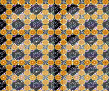 El çizimi çiçek çizimi deseni (fayans). Tekstil için suluboya eskiz deseni. Şirin çiçekli, desenli, sarı renkli çizim deseni.