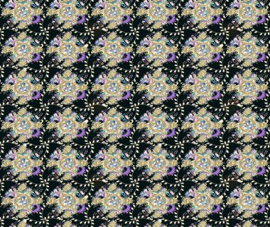 Arkaplan dokusu, duvar kağıdı, çiçek temalı gri renkler. Soyut etnik raster çizim kalıbı. Kabile sanatı boho baskısı, klasik çiçek arkaplanı.