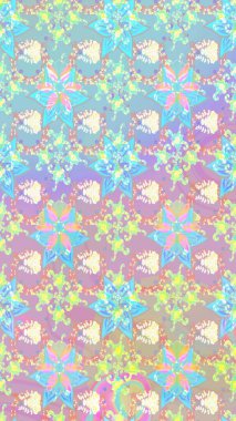 Renkli Yaz Temalı eskiz kalıbı. Düz Çiçek Elementleri Tasarımı. Raster Illustrasyon 'daki Çiçek Deseni' nin son moda çizimi. Tarafsız renklerde çiçekler.