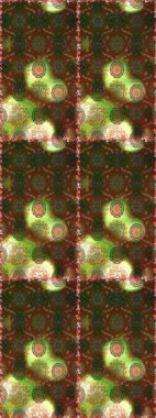 Kahverengi ve yeşil renkli çiçekler. Raster illüstrasyonunda kusursuz çiçek deseni.