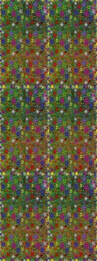 Düz Çiçek Elementleri Tasarımı. Yeşil ve kahverengi renkli çiçekler. Renkli Yaz Temalı Kusursuz Arkaplan. Raster illüstrasyonunda kusursuz çiçek deseni.