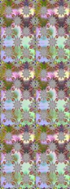 Çiçekler, yaprakları ile halk tarzında Dikişsiz çiçek deseni. Raster Illustration. El çizilmiş.