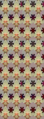 Raster illüstrasyonu. Şirin çiçek elementleri. Taslak desenli, modaya uygun kumaş deseni. Renkli Bahar Teması eskiz kalıbı. Düz Çiçek Elementleri Tasarımı.