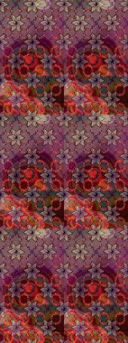 Çiçek desenli eskiz. Kahverengi renkli çiçekler. Renkli Bahar Teması eskiz kalıbı. Düz Çiçek Elementleri Tasarım Raster illüstrasyonu.