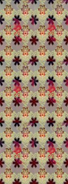 Yapraklı çiçekler ve doğal renklerde papatya çiçekleri. Eskiz arkaplan modeli. Raster - stok.