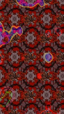 Çiçekli eskiz çizimi. Kahverengi ve kırmızı renkte çiçekler. Renkli Yaz Temalı eskiz kalıbı. Düz Çiçek Elementleri Tasarımı.