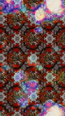 Düz Çiçek Elementleri Tasarımı. Raster illüstrasyonundaki çiçek desenli çizim. Kahverengi ve gri renkli çiçekler. Renkli Bahar Teması çizim şablonu.