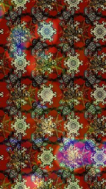 Süslü kumaş deseni. Raster deseni. Çiçekli çiçek deseni, suluboya..