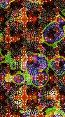 Sevimli çiçek raster deseni. Kahverengi ve siyah renkli çiçekler. Düz Çiçek Elementleri Tasarımı. Renkli Yaz Teması çizim şablonu.