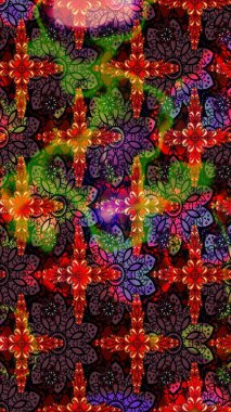 Çiçekli eskiz deseni. El çizimi. Suluboya çizimi. Kahverengi ve siyah renkte çiçekler.