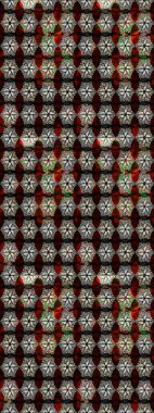 Siyah renkte güzel çiçekler, suluboya desenli, duvar kağıdı, kart ya da kumaş için fayanslı eskizler. Raster..